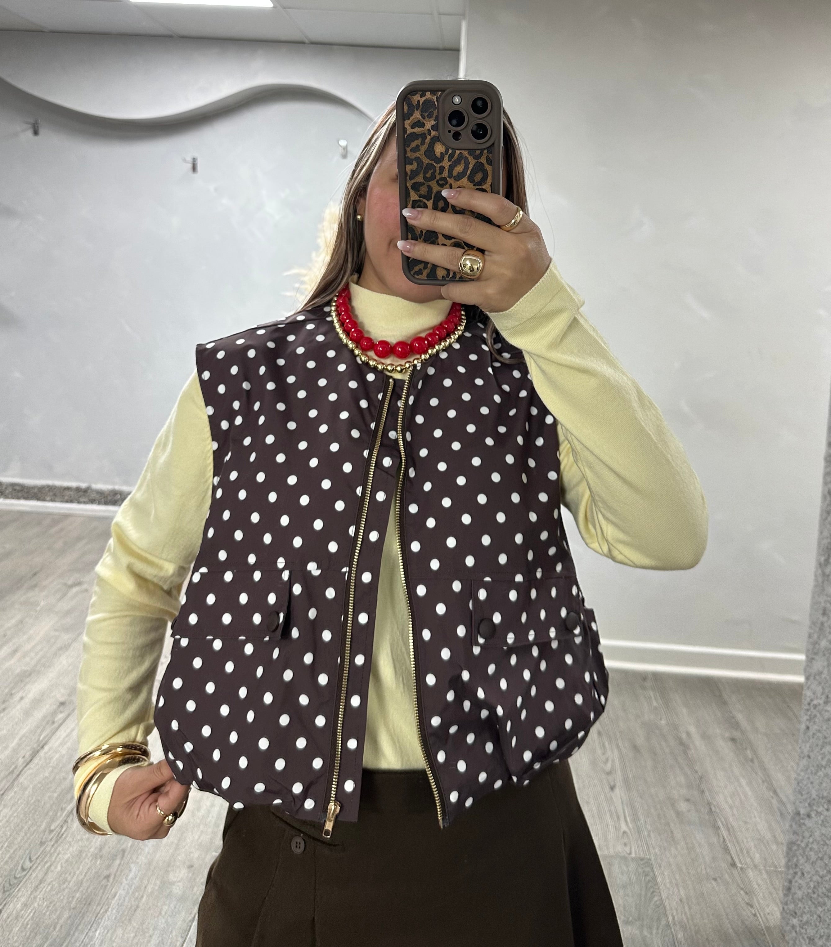 Chaqueta Polka Dots Sin Mangas